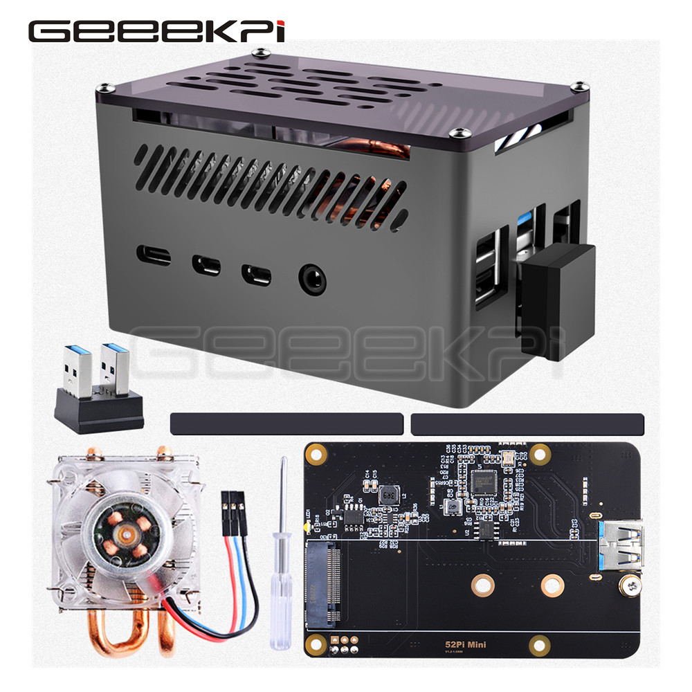 Argon One V3 M.2 Nvme Case - GeeekPi Aluminiowa obudowa z czarną obudową